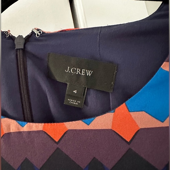 Multicolor Silk J. Crew Mini Shift Dress - Picture 3 of 3